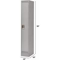 Lockers, 12" x 18" x 76", Steel, Grey, Knocked Down Nuna Depot Inc.