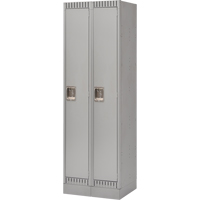 Lockers, Bank of 2, 24" x 18" x 76", Steel, Grey, Knocked Down Nuna Depot Inc.