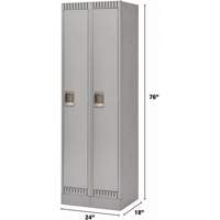 Lockers, Bank of 2, 24" x 18" x 76", Steel, Grey, Knocked Down Nuna Depot Inc.