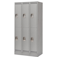 Casiers, 2 niveaux, Bloc de 3, 36" x 18" x 76", Acier, Gris, D&eacute;mont&eacute; Nuna Depot Inc.