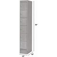 Casiers, 6 niveaux, 12" x 18" x 76", Acier, Gris, D&eacute;mont&eacute; Nuna Depot Inc.