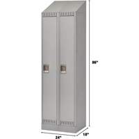 Lockers, Bank of 2, 24" x 18" x 86", Steel, Grey, Knocked Down Nuna Depot Inc.
