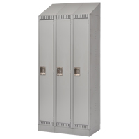 Lockers, Bank of 3, 36" x 18" x 86", Steel, Grey, Knocked Down Nuna Depot Inc.