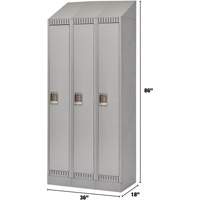 Lockers, Bank of 3, 36" x 18" x 86", Steel, Grey, Knocked Down Nuna Depot Inc.