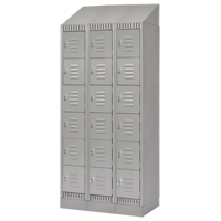 Lockers, 6 -tier, Bank of 3, 36" x 18" x 86", Steel, Grey, Knocked Down Nuna Depot Inc.