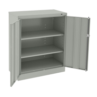 Counter High Cabinet, Steel, 2 Shelves, 42" H x 36" W x 18" D, Light Grey Nuna Depot Inc.