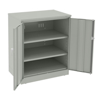 Deluxe Counter High Cabinet, Steel, 2 Shelves, 42" H x 36" W x 24" D, Light Grey Nuna Depot Inc.