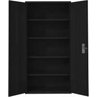 Armoire de rangement Hi-Boy, Acier, 4 Tablettes, 72" h x 36" la x 18" P, Noir Nuna Depot Inc.