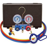 Automotive R134A 2-Way Manifold Gauge Set with 3-In-1 Side Mount Can Tap Valve Nuna Depot Inc.