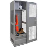 Gear Locker with Door, Steel, 24" W x 24" D x 72" H, Grey Nuna Depot Inc.