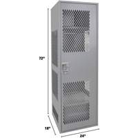 Gear Locker with Door, Steel, 24" W x 18" D x 72" H, Grey Nuna Depot Inc.