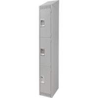 Lockers, 3 -tier, 12" x 18" x 82", Steel, Grey, Knocked Down Nuna Depot Inc.