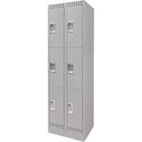 Casiers, 3 niveaux, Bloc de 2, 24" x 18" x 76", Acier, Gris, D&eacute;mont&eacute; Nuna Depot Inc.