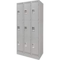 Casiers, 3 niveaux, Bloc de 3, 36" x 18" x 76", Acier, Gris, D&eacute;mont&eacute; Nuna Depot Inc.