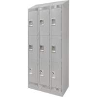 Lockers, 3 -tier, Bank of 3, 36" x 18" x 86", Steel, Grey, Knocked Down Nuna Depot Inc.