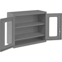 Armoire de rangement murale avec portes transparentes, 26-15/16" h x 29-7/8" la x 13-11/16" p, 2 tablettes, Acier, Gris Nuna Depot Inc.