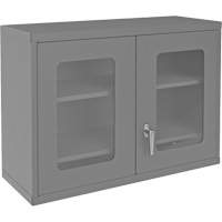 Armoire de rangement murale avec portes transparentes, 26-15/16" h x 35-7/8" la x 13-11/16" p, 2 tablettes, Acier, Gris Nuna Depot Inc.