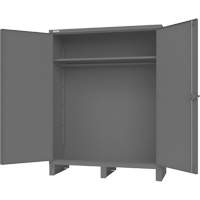 Armoire avec barre de suspension et portes encastr&eacute;es standards, Acier, 78" h x 60" la x 24" P, Gris Nuna Depot Inc.