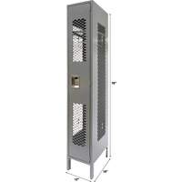 Vented Lockers, 12" x 18" x 78", Steel, Grey, Knocked Down, Perforated Nuna Depot Inc.
