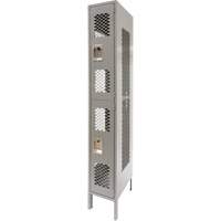 Vented Lockers, 2 -tier, 12" x 18" x 78", Steel, Grey, Knocked Down, Perforated Nuna Depot Inc.
