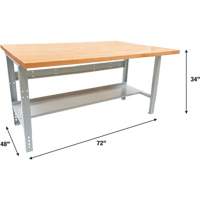Industrial Modular Workbench, 1000 lbs. Cap., 72" W x 48" D Nuna Depot Inc.