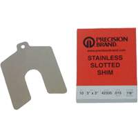 Slotted Shim Assortments, 2" L x 0.001"- 0.125" Thickness, 2" W, Stainless Steel Nuna Depot Inc.