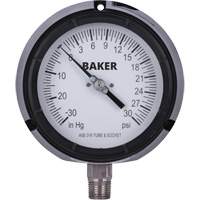 Manom&egrave;tre,  4-1/2", 30"-0-30 psi, Fixation inf&eacute;rieure, Analogique rempli de liquide Nuna Depot Inc.