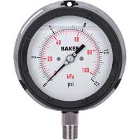 Manom&egrave;tre,  4-1/2", 0 - 15 psi/0 - 100 kPa, Fixation inf&eacute;rieure, Analogique rempli de liquide Nuna Depot Inc.