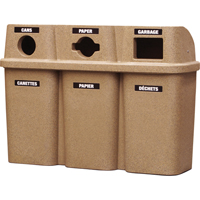Contenants de recyclage Bullseye, Bord de rue, Plastique, 3 x 22 gal. US Nuna Depot Inc.