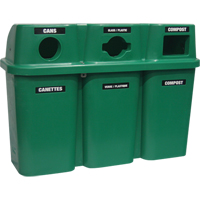 Contenants de recyclage Bullseye, Bord de rue, Plastique, 3 x 22 gal. US Nuna Depot Inc.