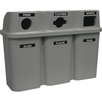 Contenants de recyclage Bullseye, Bord de rue, Plastique, 3 x 22 gal. US Nuna Depot Inc.