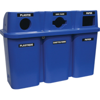 Contenants de recyclage Bullseye, Bord de rue, Plastique, 3 x 22 gal. US Nuna Depot Inc.