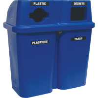 Contenants de recyclage Bullseye, Bord de rue, Plastique, 2 x 22 gal. US Nuna Depot Inc.
