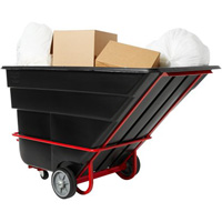 Chariot basculeur en acier, Plastique recycl&eacute; noir, 1/2 vg³, Capacit&eacute; de charge de 1400 lb Nuna Depot Inc.