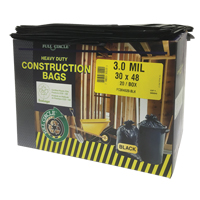 Contractor Liners, Strong, 30" W x 48" L, 3 mils, Black, 113.56 L (30 Gal.) Capacity Nuna Depot Inc.