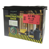 Contractor Liners, Strong, 30" W x 48" L, 4 mils, Black, 124.91 L (33 Gal.) Capacity Nuna Depot Inc.