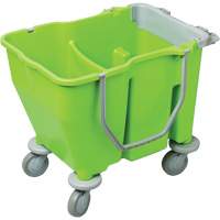 Double Mop Bucket with Wringer, 3.75 US Gal. (60 qt.) Capacity, Green Nuna Depot Inc.