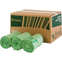Certified Compostable Bags, Regular, 17" L x 17" W, Green, 10 L (3 Gal.) Capacity Nuna Depot Inc.