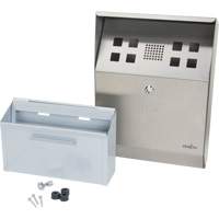 Cendrier, Montage mural, Acier inoxydable, Capacit&eacute; 1.6 Litres, Hauteur 13-4/5" Nuna Depot Inc.