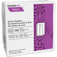 Pro Select&reg; 1/8 Fold Dinner Napkin, 2 Ply, 15" x 16" Nuna Depot Inc.