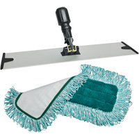Dust Mop Pad & Frame, Hook and Loop Style, Polyester, 18" L x 5-3/4" W Nuna Depot Inc.