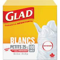 Small 25L Unscented Garbage Bags, Regular, 20" W x 20" L, White Nuna Depot Inc.