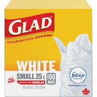 Small 25L Febreze Garbage Bags, Regular, 20" W x 20" L, White Nuna Depot Inc.