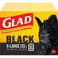 135L Garbage Bags, Regular, 31" W x 42" L, Black Nuna Depot Inc.