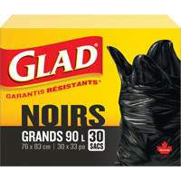 90L Garbage Bags, Regular, 30" W x 33" L, Black Nuna Depot Inc.