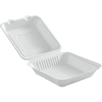 Contenants &agrave; charni&egrave;re pour nourriture compostable, Bagasse, Carr&eacute;e Nuna Depot Inc.