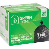 Green Home Garbage Bags, Strong, 33" W x 48" L, 3 mils, Black, 159 L (42 Gal.) Capacity Nuna Depot Inc.