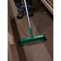 Push Broom Head, Fine/Stiff Bristles, 16-1/2", Polyester/Polypropylene, Green Nuna Depot Inc.