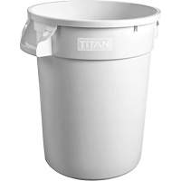 White Titan Heavy-Duty Garbage Container, Plastic, 20 US gal. Nuna Depot Inc.