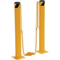 Dock Chain Barrier Bollard System, Steel, 42" H x 6-5/8" W, Yellow Nuna Depot Inc.